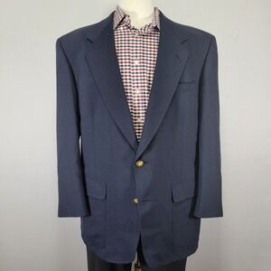 Jack‎ Nicklaus Men's Sport Coat Blazer Two Button Navy Blue Polyester Blend 42R